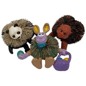 Easter Bunny Monkey Panda Kazoos Talking Vintage Toy Lot